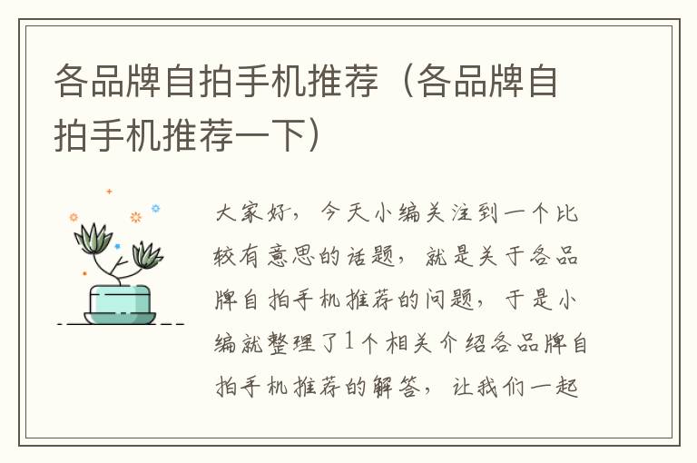 各品牌自拍手機(jī)推薦（各品牌自拍手機(jī)推薦一下）